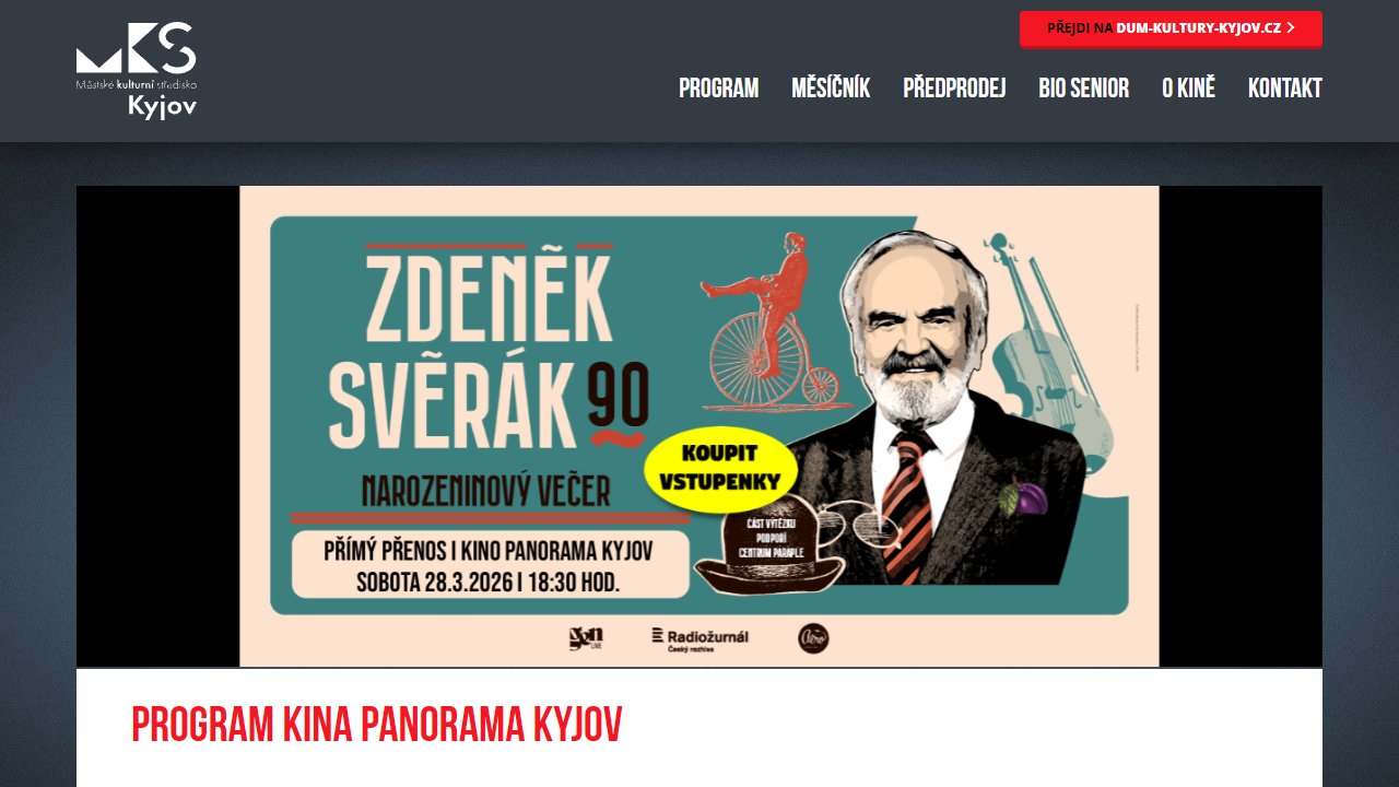 Kino Kyjov – webová prezentace